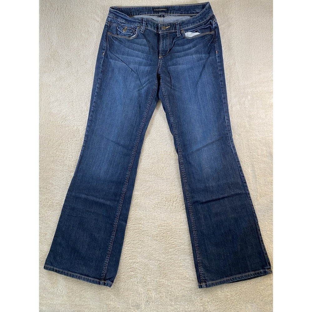 Banana Republic Women's Blue Jeans Bootcut Size 6S Low Rise Dark Wash